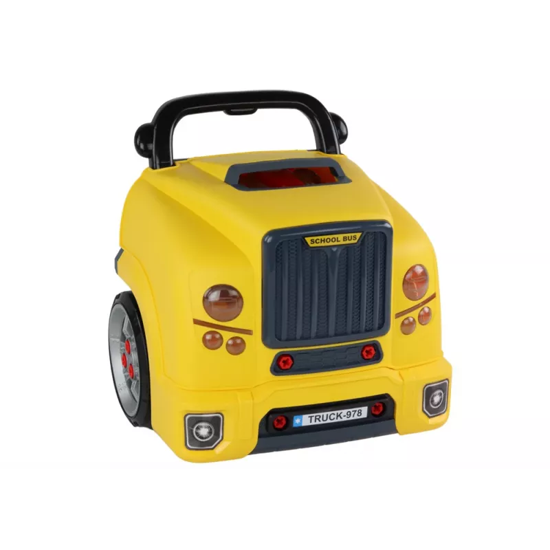 LEAN TOYS Kit DIY desmontaje autobús motor de taller amarillo