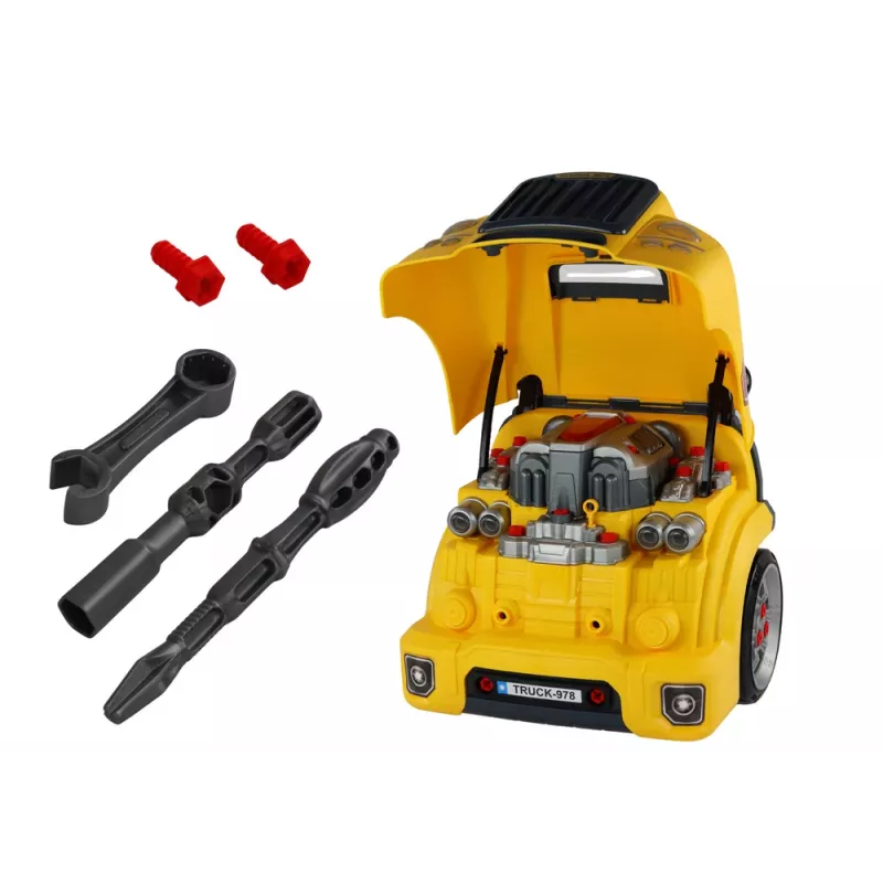 LEAN TOYS Kit DIY desmontaje autobús motor de taller amarillo