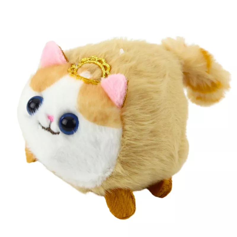 LEAN TOYS Gatito de peluche mascota con cola móvil marrón y blanco