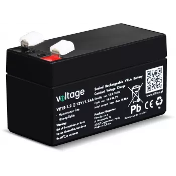 Batería AGM Voltage 12V 1,2Ah VE12-1.2 (6-9 años de vida útil)