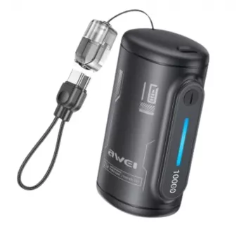 AWEI WP-117 batería externa 10000mAh 22.5W 3C2xUSB-C negra
