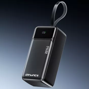 AWEI PA-105 batería externa 40000mAh 22.5W PD QC 3.0 USB-C negra