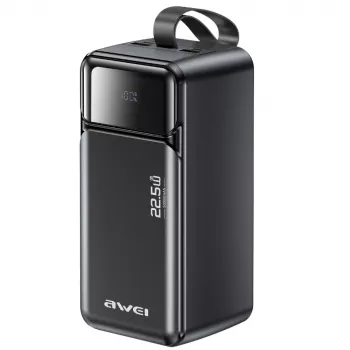 AWEI PA-106 batería externa 50000mAh 22.5W PD 3xUSB-C negra