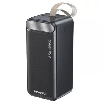 AWEI PA-81 batería externa 50000mAh 65W PD 2xUSB-A/USB-C negra