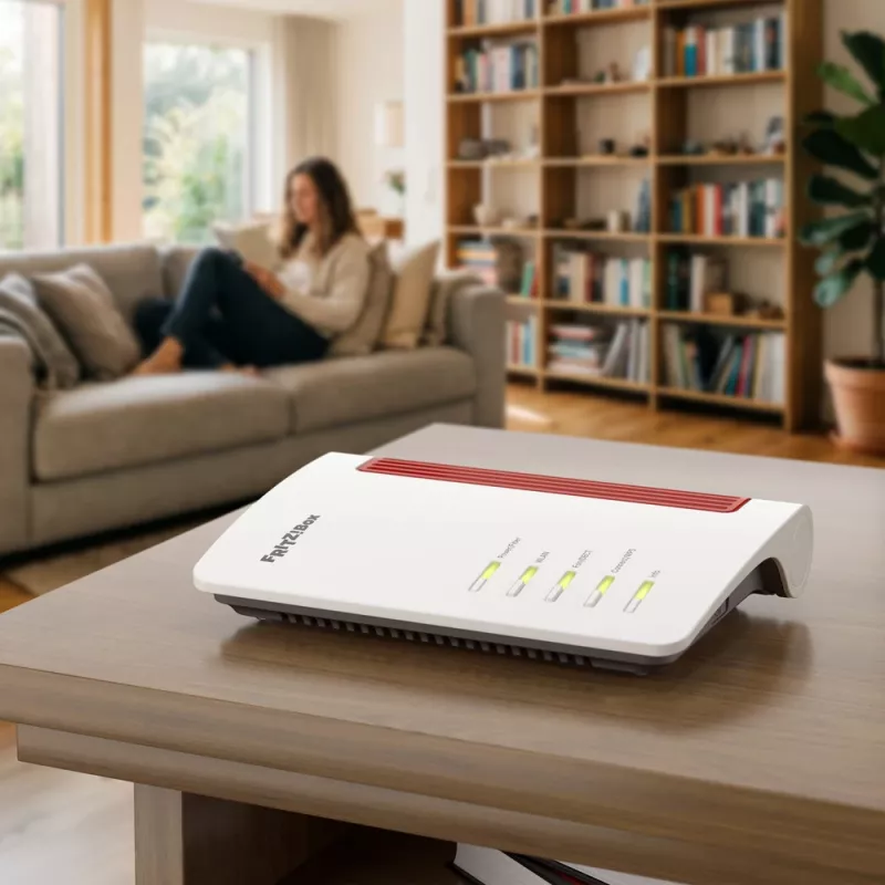 FRITZ! Box 5630 Blanco Router DSL/VDSL Dual-Band Wi-Fi 6 con base DECT, Gigabit Ethernet, USB 2.0, ranura SFP