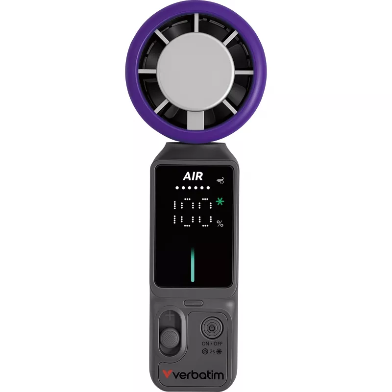 Verbatim Cool'n' Go Ice Touch Pro ventilador de mano gris/lila