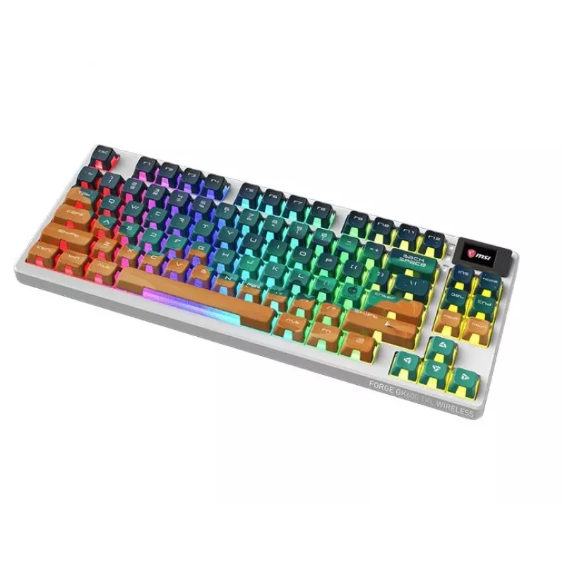 MSI Forge GK600 TKL teclado gaming mecánico inalámbrico - Mars US ANSI, Tri-Mode, Forge Switches hot-swappable, RGB por tecla, keycaps PBT