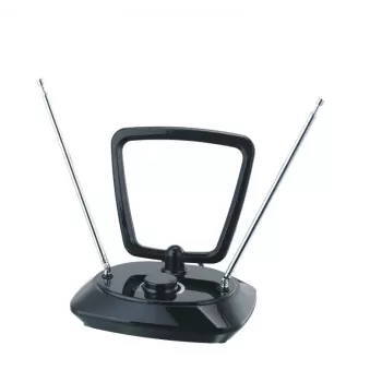 Philips SDV5200/12 Antena de interior para TV con filtro 5G, DVB-T/T2, cable coaxial de 1,85 m, Negro