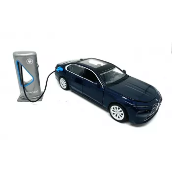 PULIO Coche MSZ 1/32 BMW i7 Coche de modelismo die-cast con luz y sonido