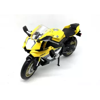 PULIO Moto MSZ 1/12 Yamaha YZF-R1 Amarillo modelo diecast