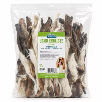 PTI PETITTO oreja de conejo con pelo artículo masticable para perros - 1 kg