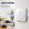 QOLTEC interruptor de luz inteligente WiFi 2 canales temporizador Tuya Blanco