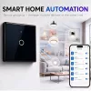 Qoltec interruptor de luz táctil inteligente 1 canal Wi-Fi temporizador Tuya Blanco