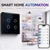 Qoltec interruptor de luz táctil inteligente 4 canales Wi-Fi temporizador Tuya | Cristal templado | Blanco