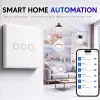 Qoltec interruptor de luz táctil inteligente 3 canales Wi-Fi temporizador Tuya Blanco