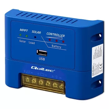 QOLTEC regulador de carga solar MPPT 15A 12V/24V para LiFePO4, Gel, AGM, Flooded, Sealed Lead-Acid con LCD y RS485