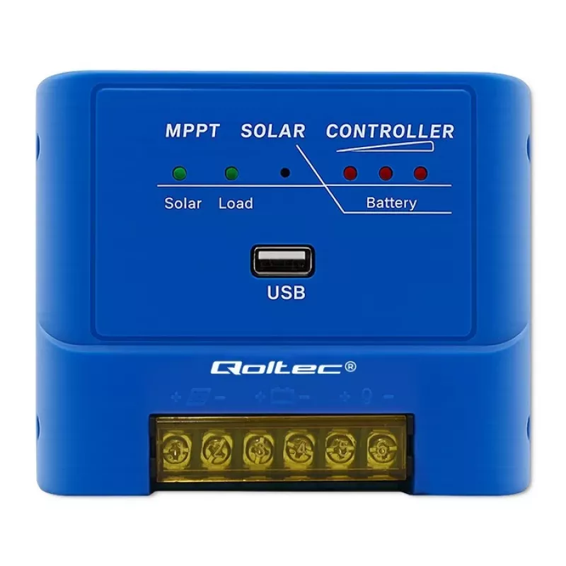 QOLTEC regulador de carga solar MPPT 15A 12V/24V para LiFePO4, Gel, AGM, Flooded, Sealed Lead-Acid con LCD y RS485