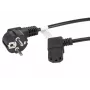 LANBERG CA-C13C-12CC-0030-BK Cable de alimentación de 3 m Schuko en ángulo a IEC C13, H05VV-F 3G1.0, VDE, negro