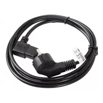 LANBERG CA-C13C-12CC-0030-BK Cable de alimentación de 3 m Schuko en ángulo a IEC C13, H05VV-F 3G1.0, VDE, negro