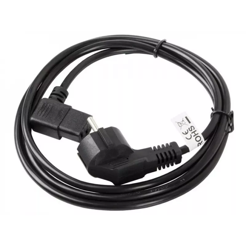 LANBERG CA-C13C-12CC-0030-BK Cable de alimentación de 3 m Schuko en ángulo a IEC C13, H05VV-F 3G1.0, VDE, negro