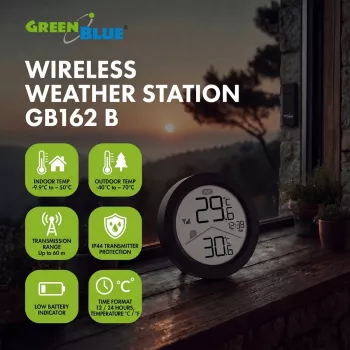 GREENBLUE Estación meteorológica inalámbrica GB162 B