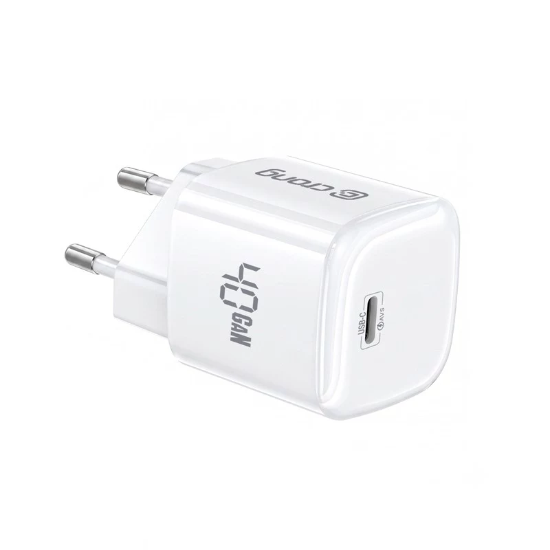 Cargador de pared CRONG NEO GaN 40W USB-C PD 3.2 con AVS - Blanco