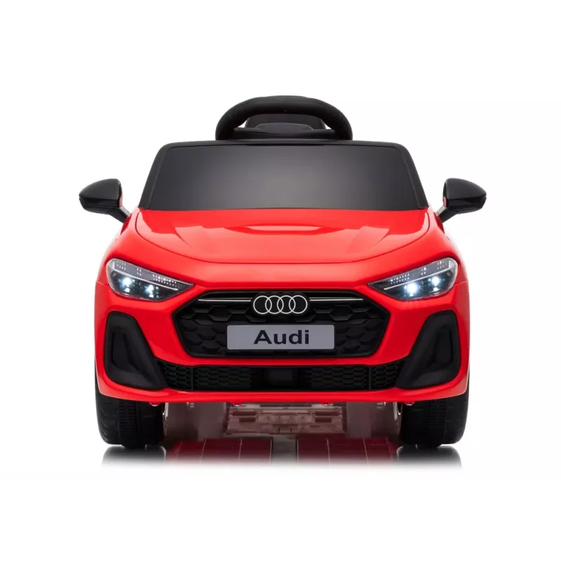 LEAN CARS Audi A5L HL788 Rojo Coche eléctrico infantil 12V con mando a distancia para padres, ruedas EVA, luces LED, panel de música, cinturón de seguridad, asiento de piel ecológica, para niños de 3-6 años
