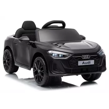 LEAN CARS Audi A5L HL788 Negro Coche infantil a batería 12V con mando a distancia para padres, luces LED, MP3, ruedas de espuma EVA, asiento de piel ecológica, 30 kg máx. de carga, para niños de 3-8 años