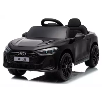 LEAN CARS Audi A5L HL788 Negro Coche infantil a batería 12V con mando a distancia para padres, luces LED, MP3, ruedas de espuma EVA, asiento de piel ecológica, 30 kg máx. de carga, para niños de 3-8 años