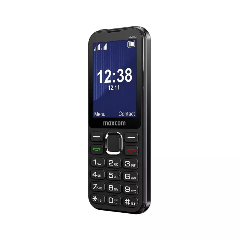 MAXCOM MM282 Teléfono básico 4G Dual SIM con pantalla de 2,8 pulgadas, KaiOS, batería de 1400 mAh, USB-C, Bluetooth 5.1, punto de acceso Wi-Fi, cámara de 2 MP, radio FM, Negro