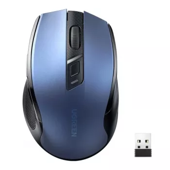 UGREEN MU006 ratón inalámbrico silencioso, 2,4 GHz, 2400 DPI, azul