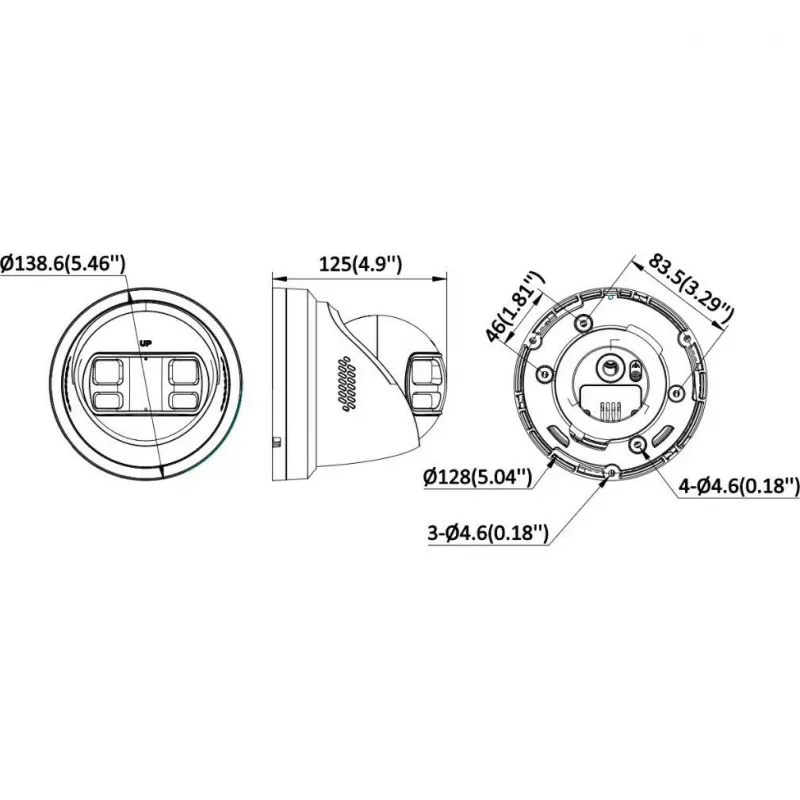 Hikvision DS-2CD2387G3P-LIS2UY/SL(180°)/O-STD cámara de red panorámica 8 MP negra