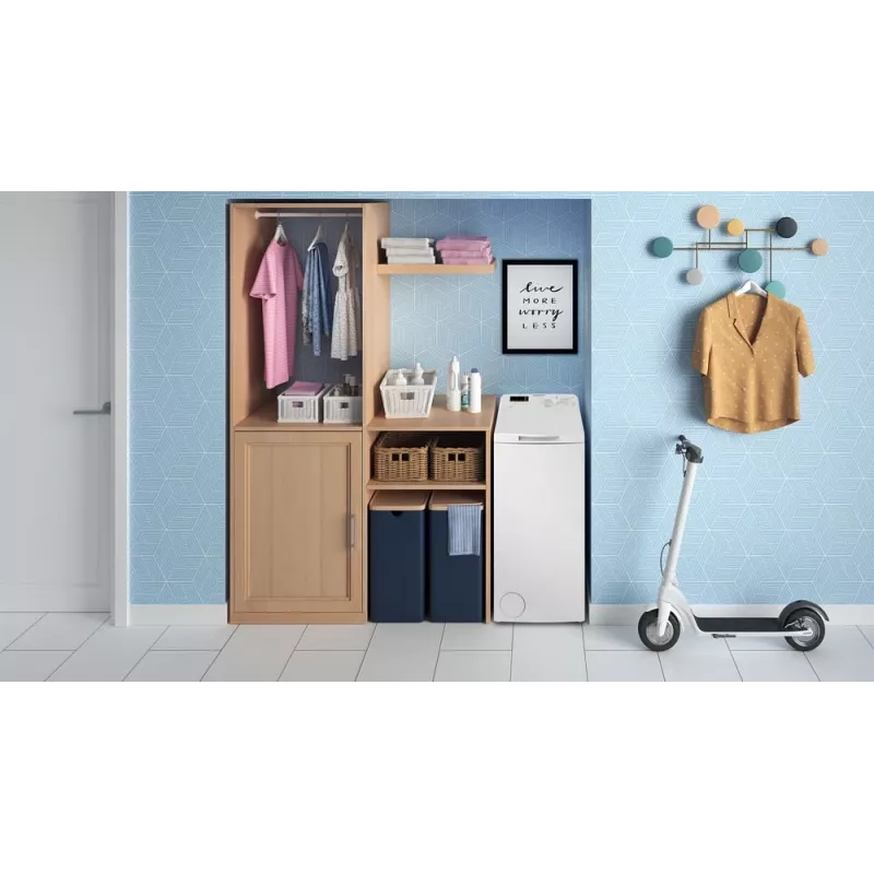 Indesit BTWS50400PLN lavadora de carga superior, 5 kg, 1000 rpm, blanca, clase de eficiencia energética E