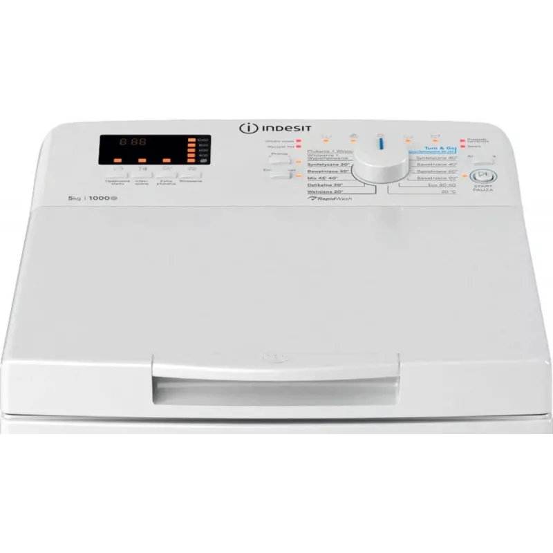 Indesit BTWS50400PLN lavadora de carga superior, 5 kg, 1000 rpm, blanca, clase de eficiencia energética E