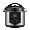 CONCEPT CK8001 Olla multifunción, 5L, 900W, 10 programas, LED, olla cerámica antiadherente, inicio diferido, función mantener caliente, Negro/Plata