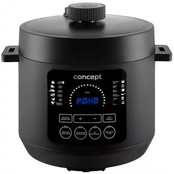 CONCEPT CK6001 Olla multifunción 5L 900W 10 programas antiadherente Negro/Acero inoxidable