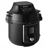 CONCEPT CK8000 Olla multifunción con función freidora de aire, olla 6L, cesta 3,5L, 1500W, 10 programas, Negro/Plata