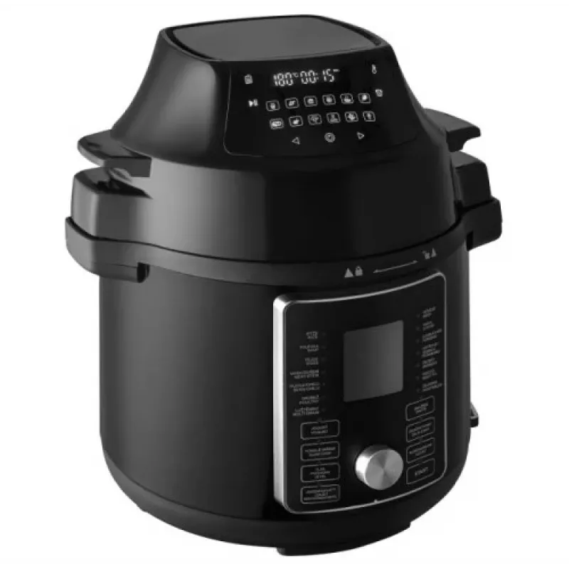 CONCEPT CK8000 Olla multifunción con función freidora de aire, olla 6L, cesta 3,5L, 1500W, 10 programas, Negro/Plata