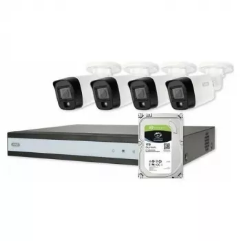 ABUS Security-Center TVVR33843T Kit completo con 4 cámaras mini tubo analógicas y grabador