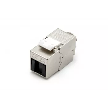 DIGITUS DN-93615-D Módulo Keystone CAT 6A, apantallado, sin herramientas, 10GBase-T, 500 MHz, zamak, contactos dorados, T568A/B, compatible con PoE++