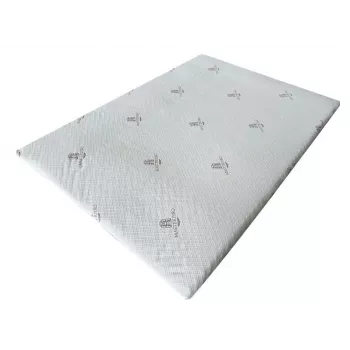 MasterJero 90x200x5 topper de colchón viscoelástico – firmeza media, funda extraíble lavable, antideslizante