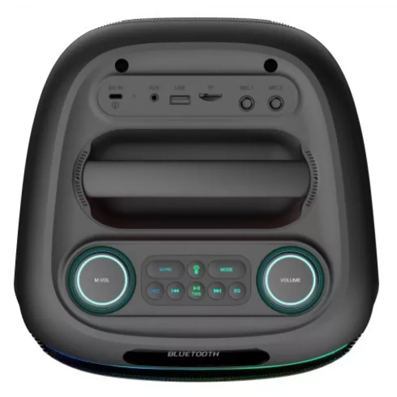 Altavoz de fiesta Bluetooth DENVER BPS-170 400W con luces RGB, TWS, karaoke, radio FM, entradas USB/SD/AUX/micrófono