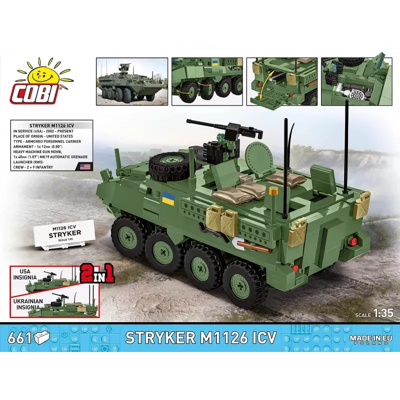 COBI Stryker M1126 ICV (escala 1:35) – maqueta detallada de vehículo militar