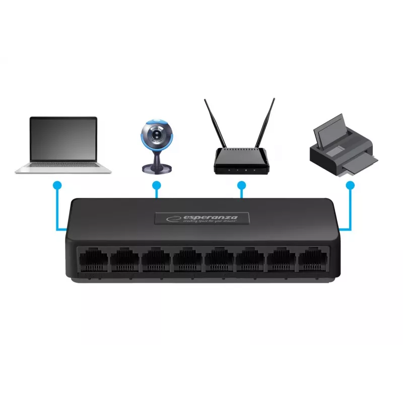 Esperanza NOVA ENS104 switch Gigabit de 8 puertos 10/100/1000