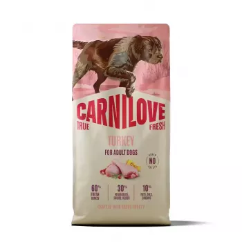 CARNILOVE TRUE FRESH Pienso seco para perros con pavo para perros adultos de todas las razas 12 kg
