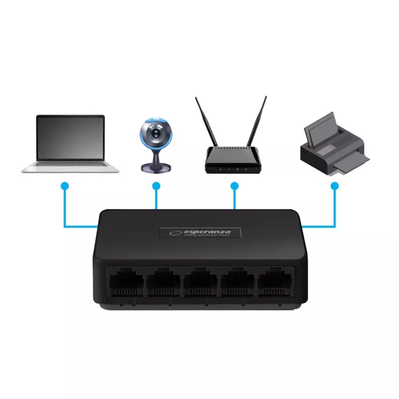 ESPERANZA Switch Gigabit de 5 puertos 10/100/1000 ONYX ENS103