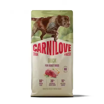 CARNILOVE TRUE FRESH Pienso seco para perros con pato para perros adultos de todas las razas 12 kg