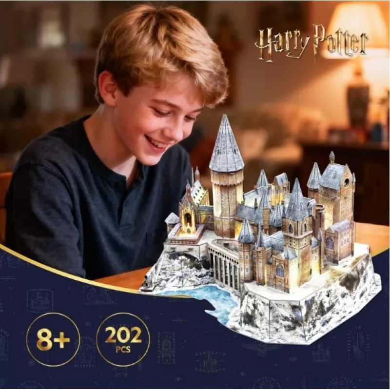 CubicFun puzle 3D Harry Potter Castillo de Hogwarts en la nieve con LED