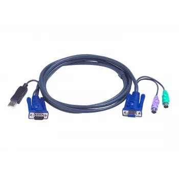 ATEN Cable KVM inteligente 2L-5502UP - Cable combinado de teclado, vídeo y ratón (KVM)