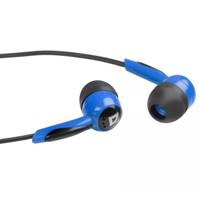 Defender EARPHONES BASIC 604 auriculares in-ear con cable con micrófono, negro-azul
